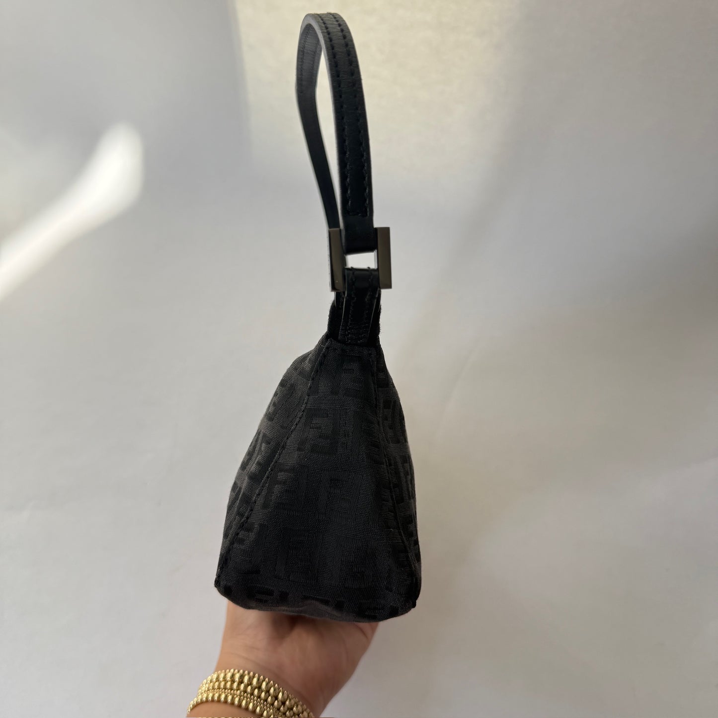 Fendi Black Canvas Zucchino Pochette