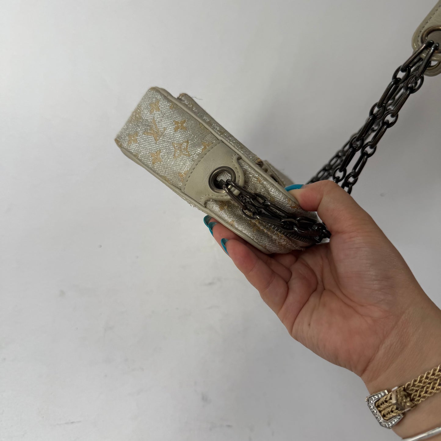 Louis Vuitton Silver Monogram McKenna Shoulder Bag