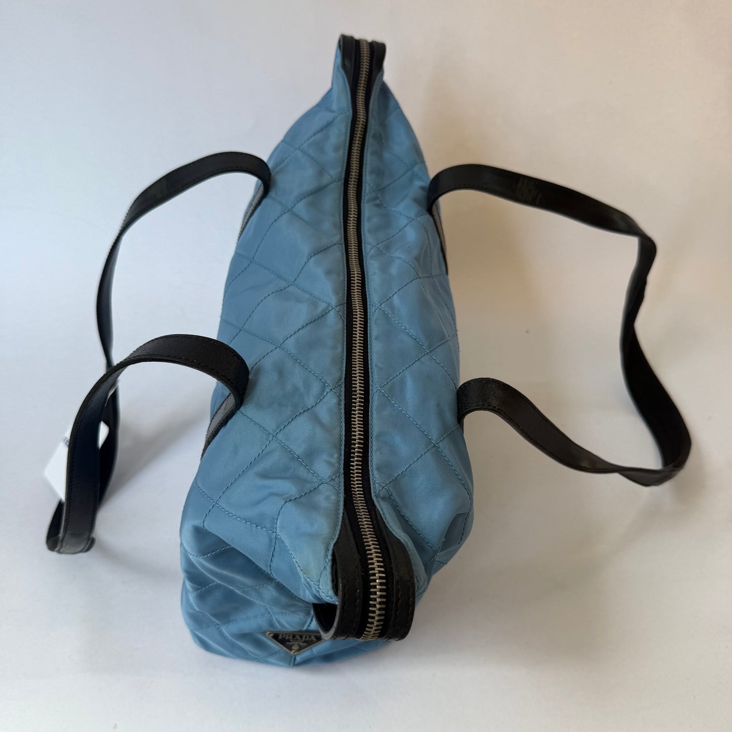 Prada Blue Nylon Woven Long Strap Shoulder Bag
