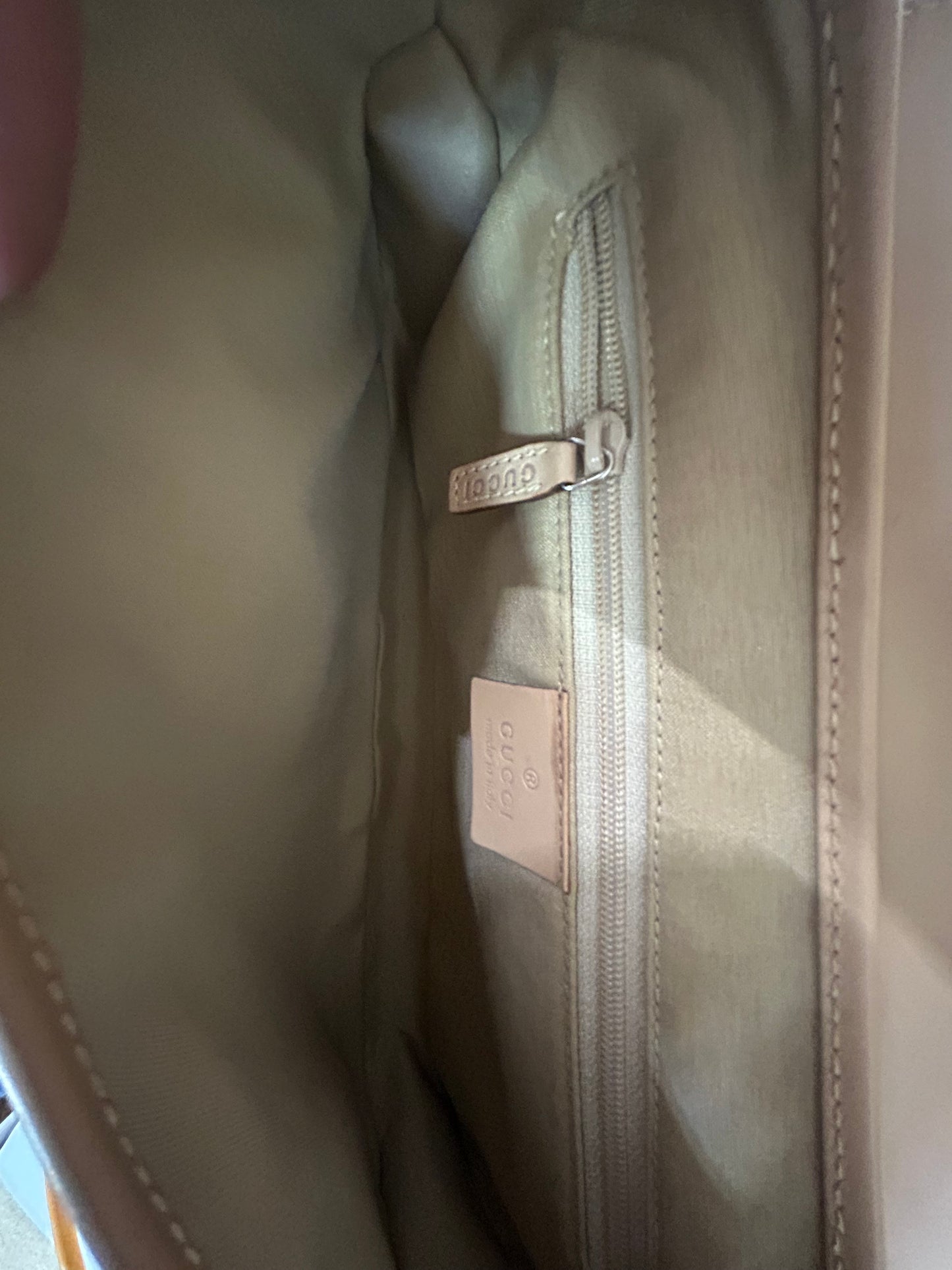 Gucci Green & Beige Canvas & Leather Jackie Shoulder Bag