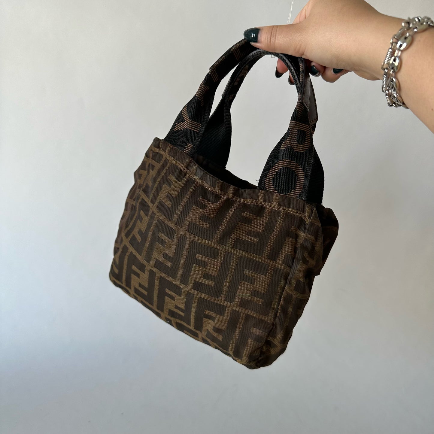Fendi Brown Zucca Monogram Mini Tote Bag