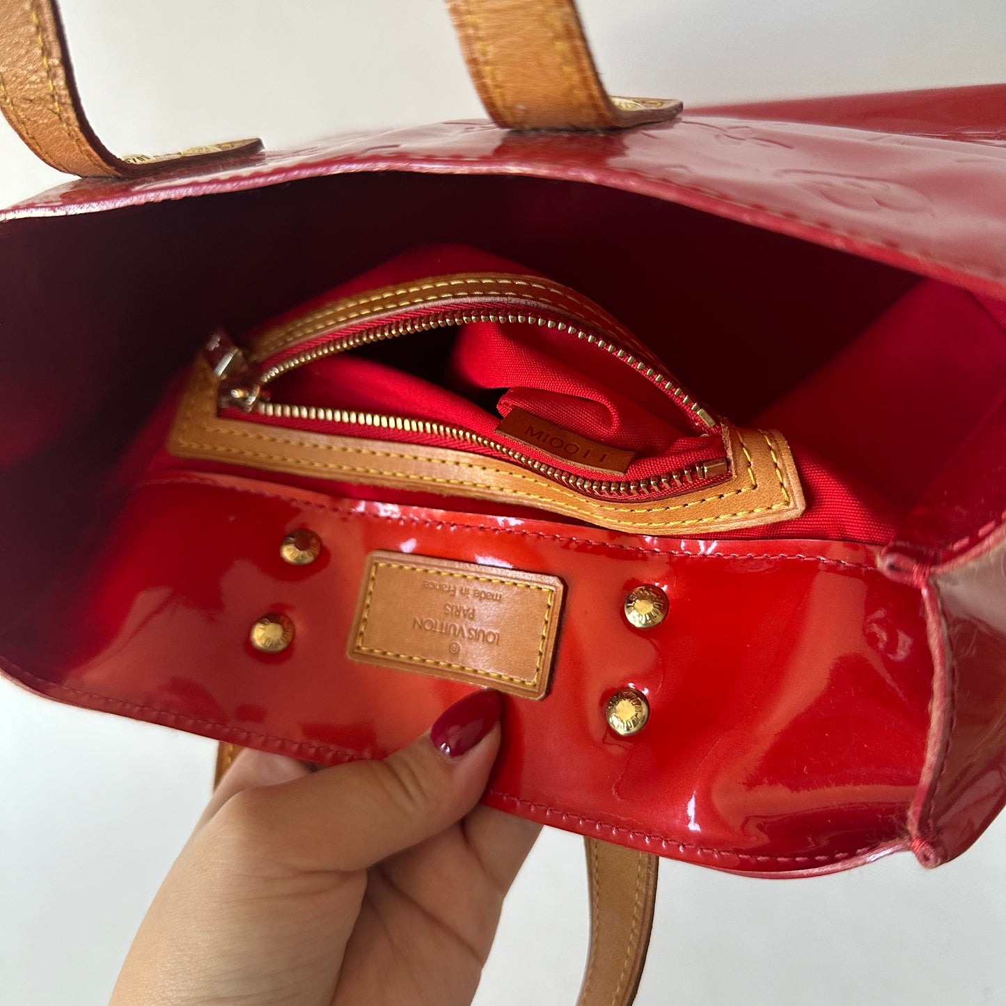 Louis Vuitton Red Vernis Reade PM Mini Handbag