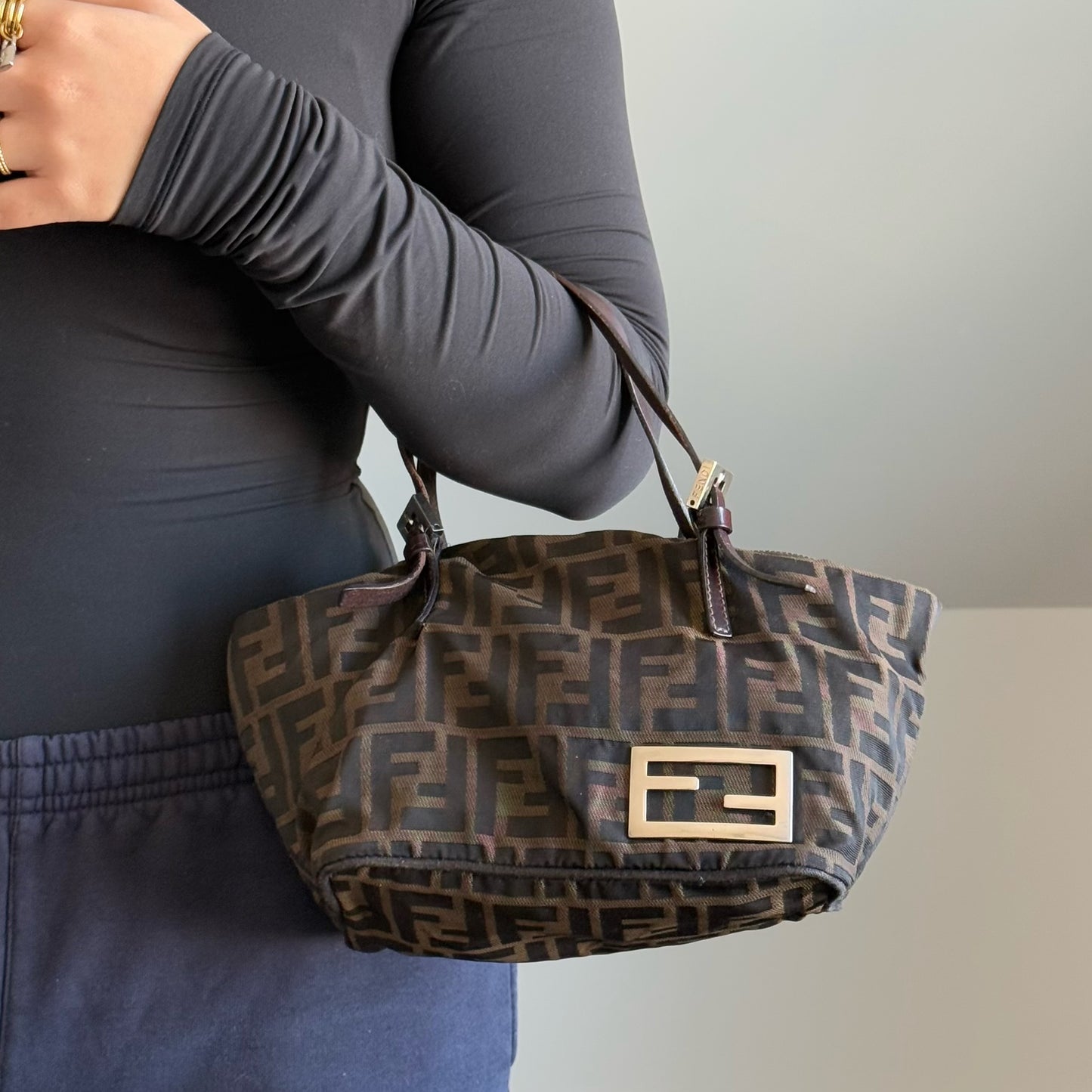 Fendi Brown Zucca Small Tote Bag