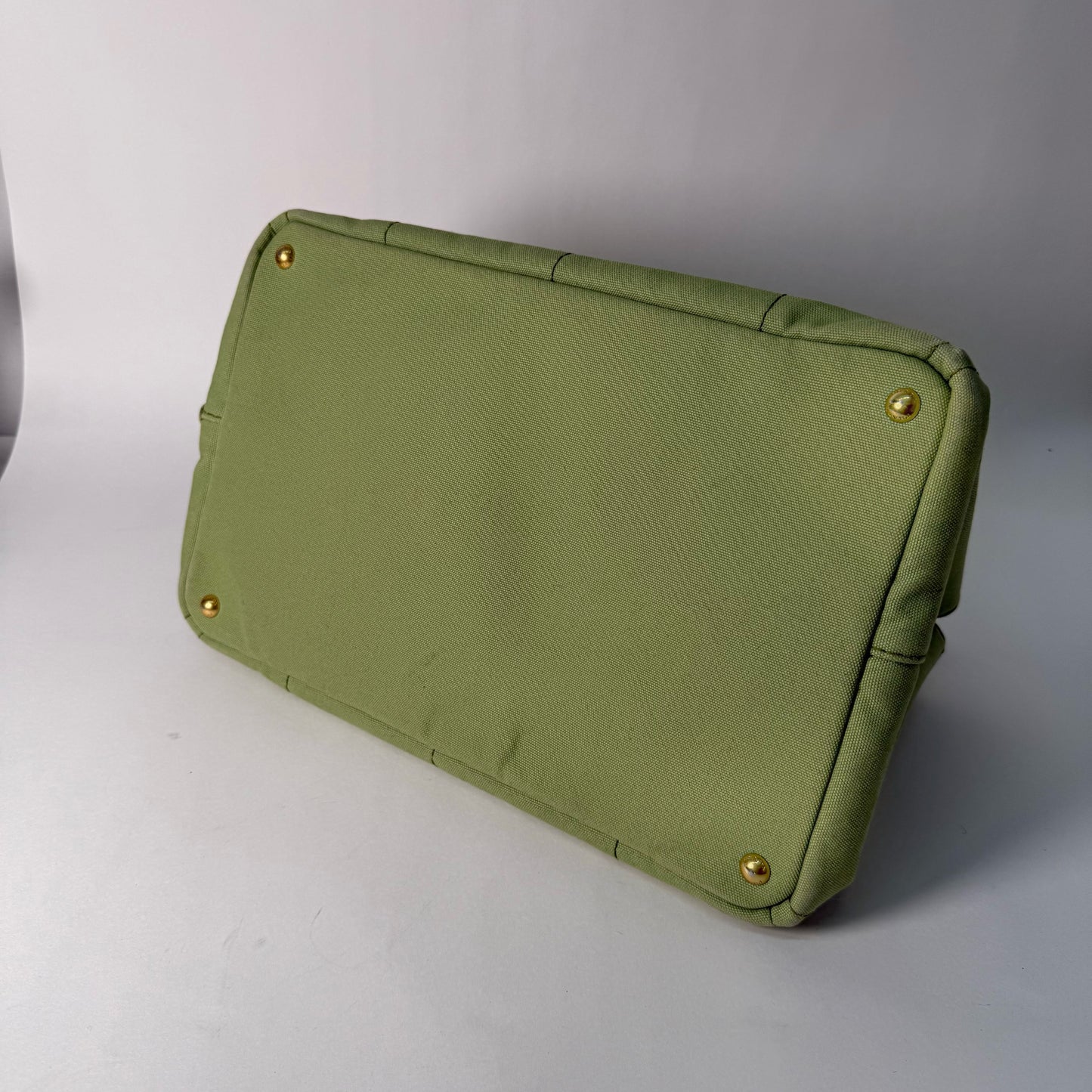 Prada Green Large Canapa Tote Bag