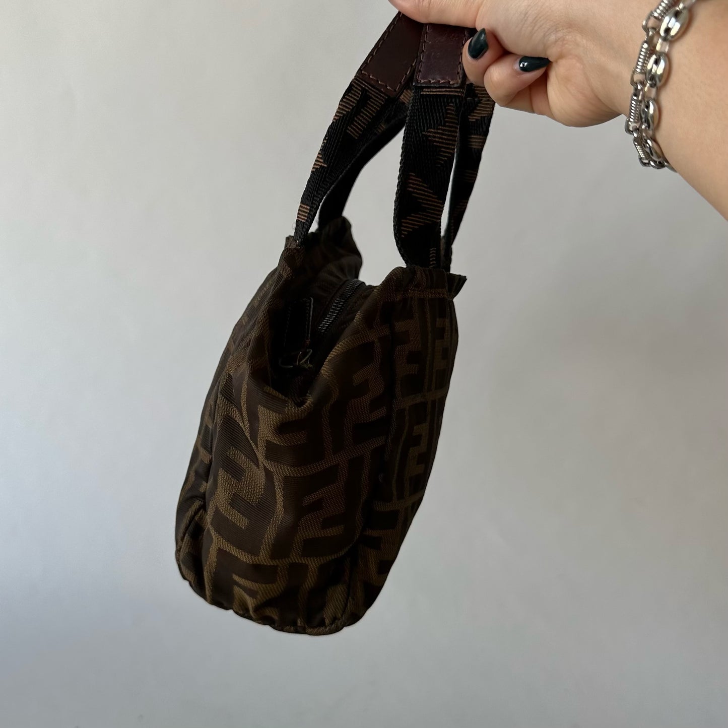 Fendi Brown Zucca Monogram Mini Tote Bag