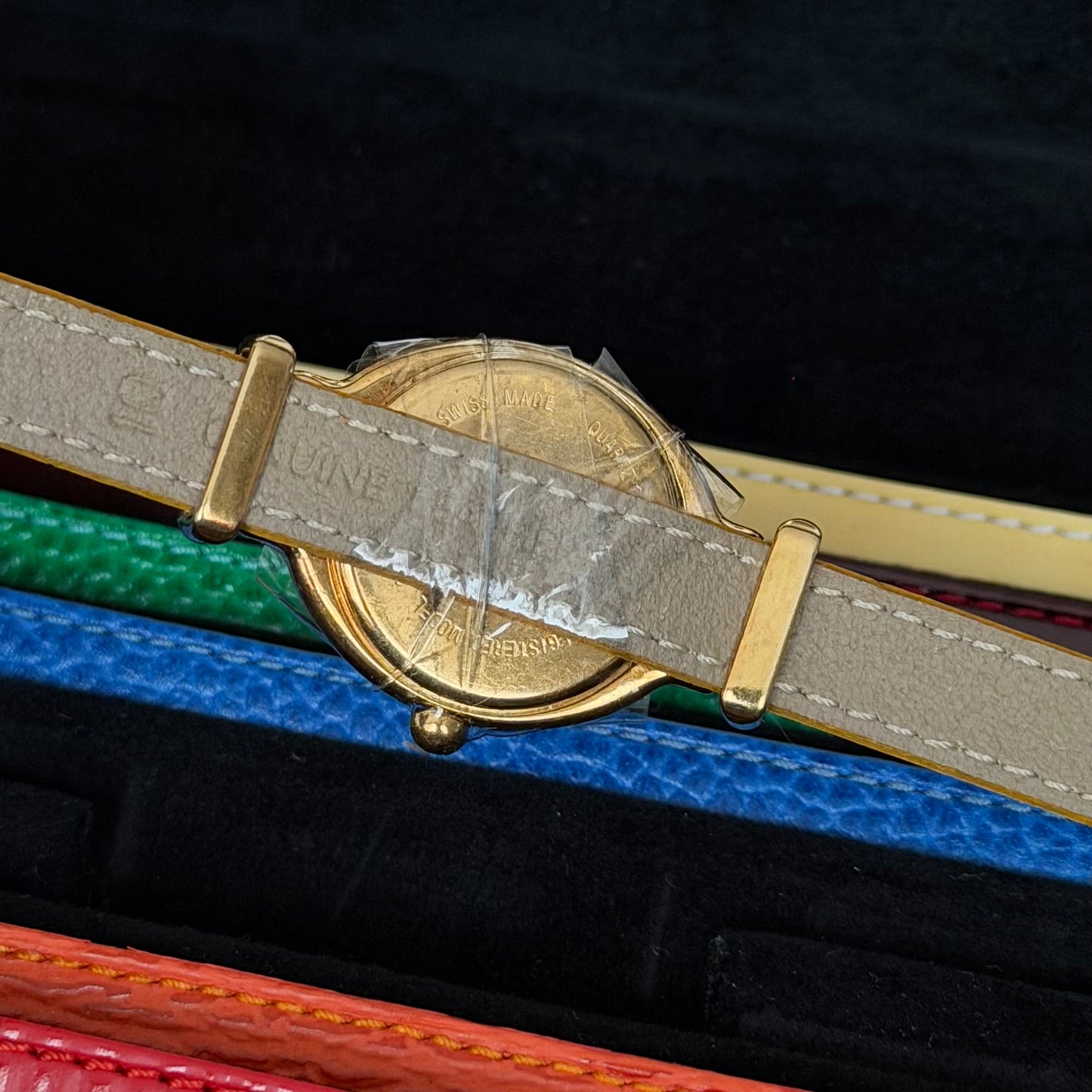 Fendi Mother Of Pearl 18k GP Watch w/ 8 Interchangeable Leather Straps