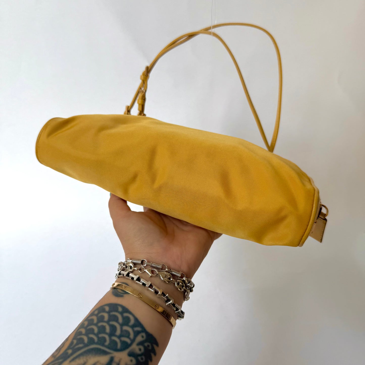 Prada Yellow Nylon Mini Tote Bag