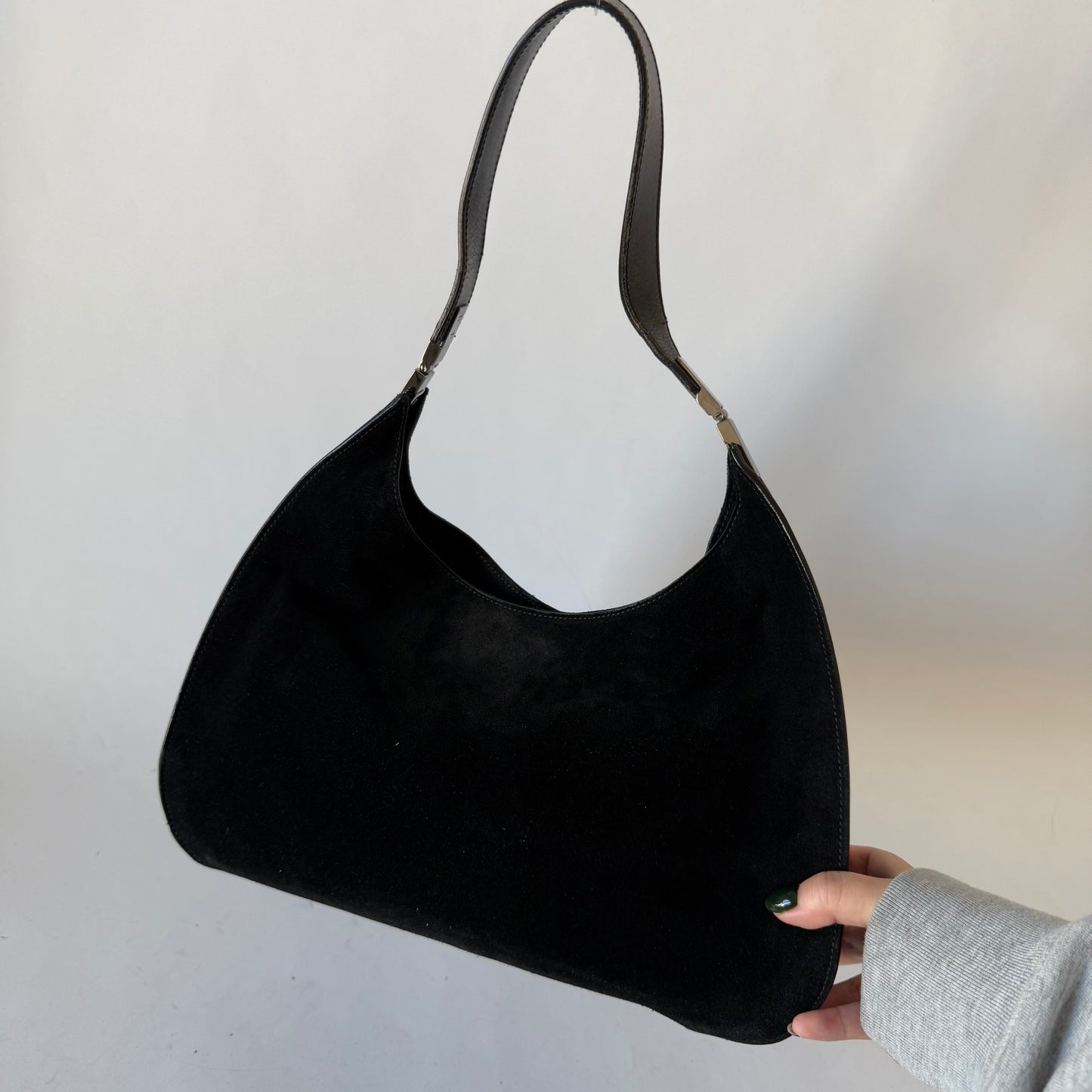 Gucci Black Suede Simple Shoulder Bag