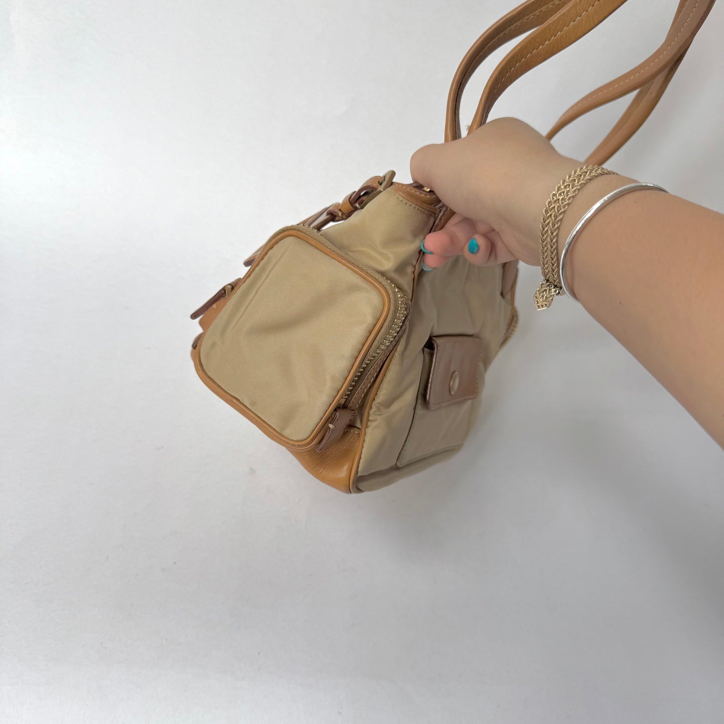 Prada Beige Multipocket Shoulder Tote Bag