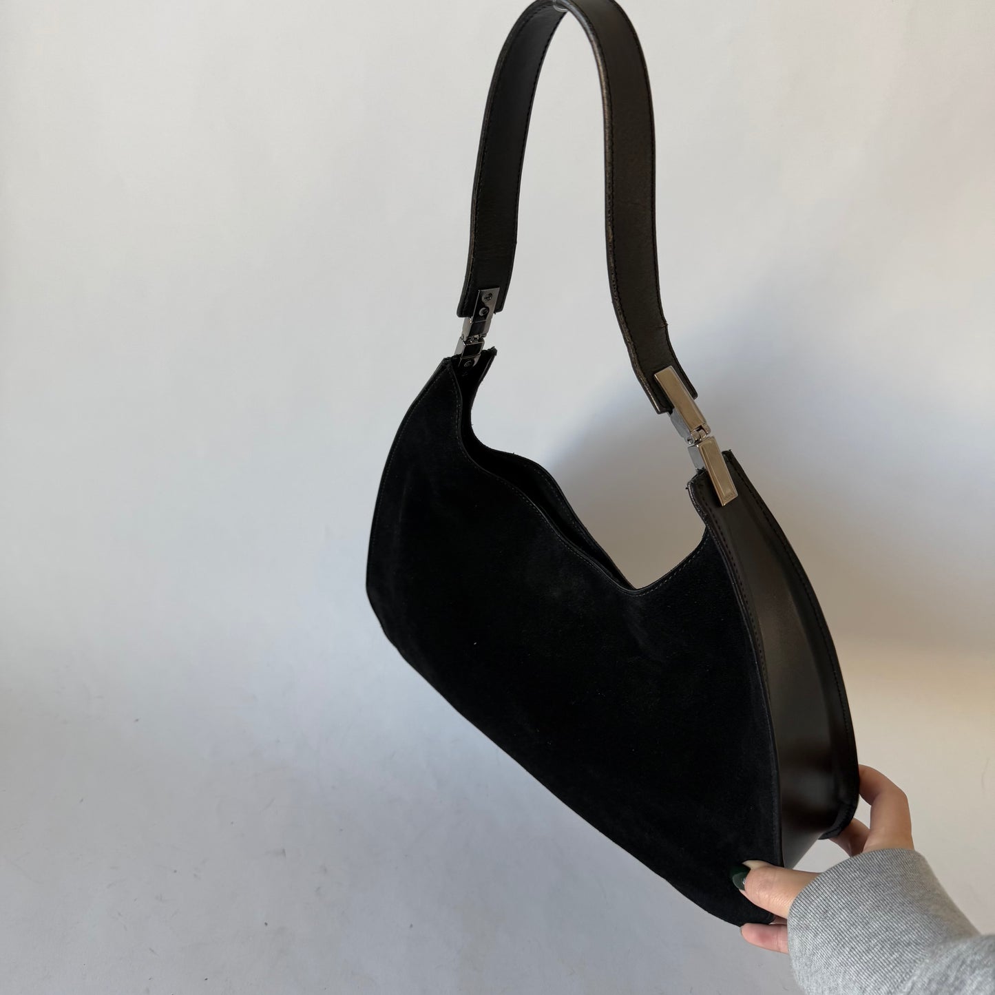 Gucci Black Suede Simple Shoulder Bag