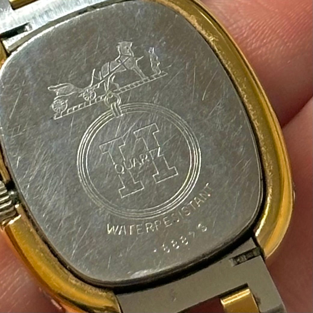 RARE Hermes Two-Tone Oval Watch