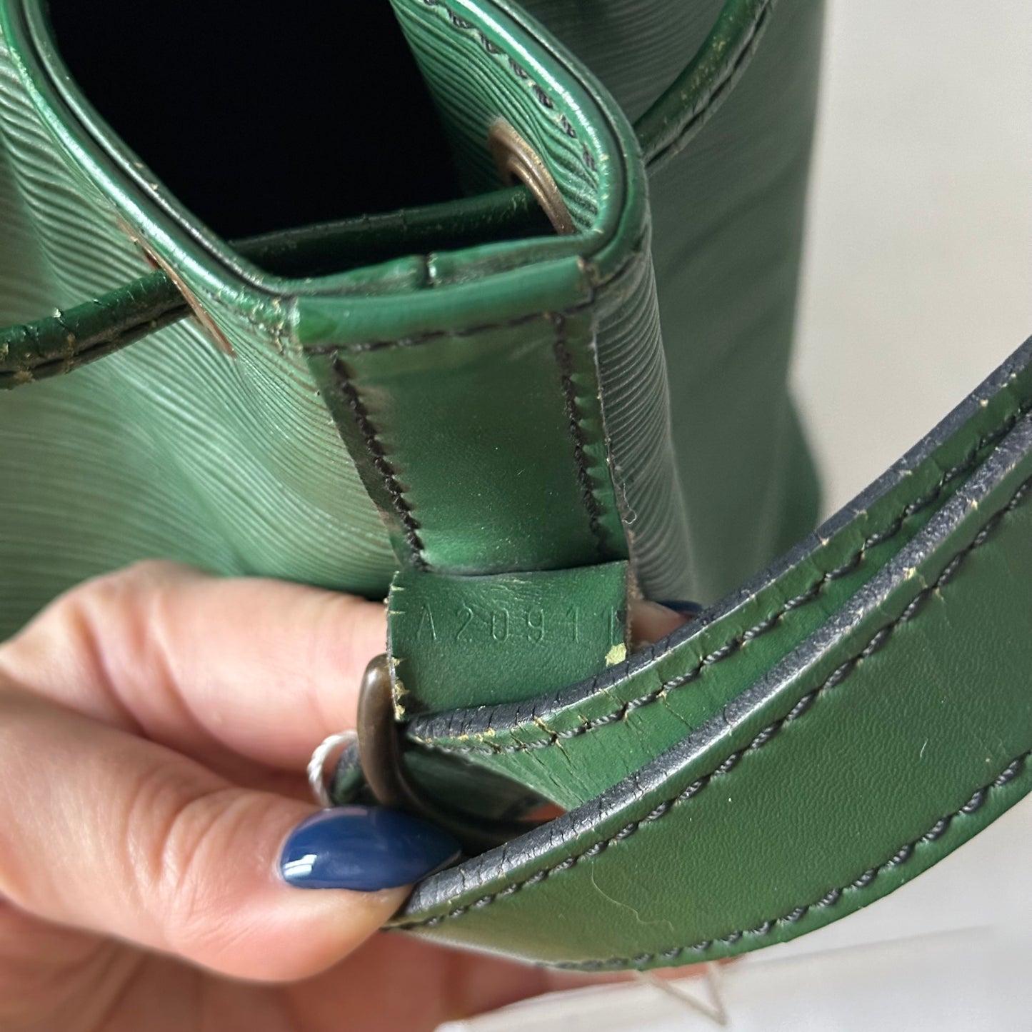 Louis Vuitton Green Epi Leather Bucket PM Bag 1991