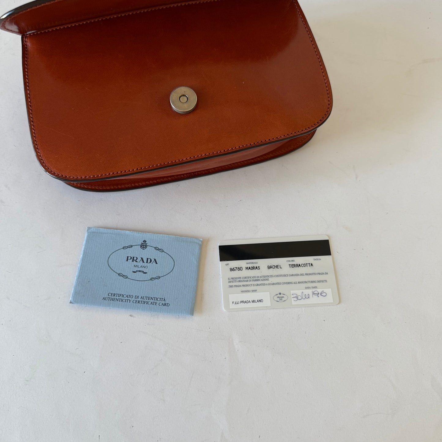 Prada Brown Leather Top Handle Bag