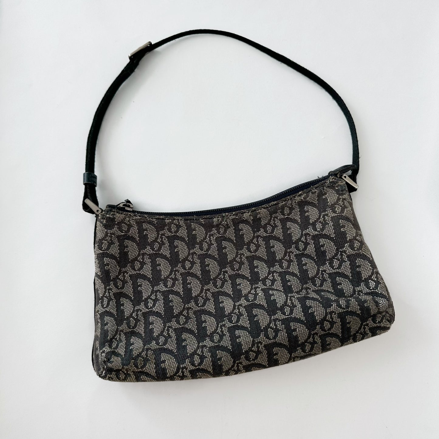 Christian Dior Navy Trotter Monogram Pochette Bag