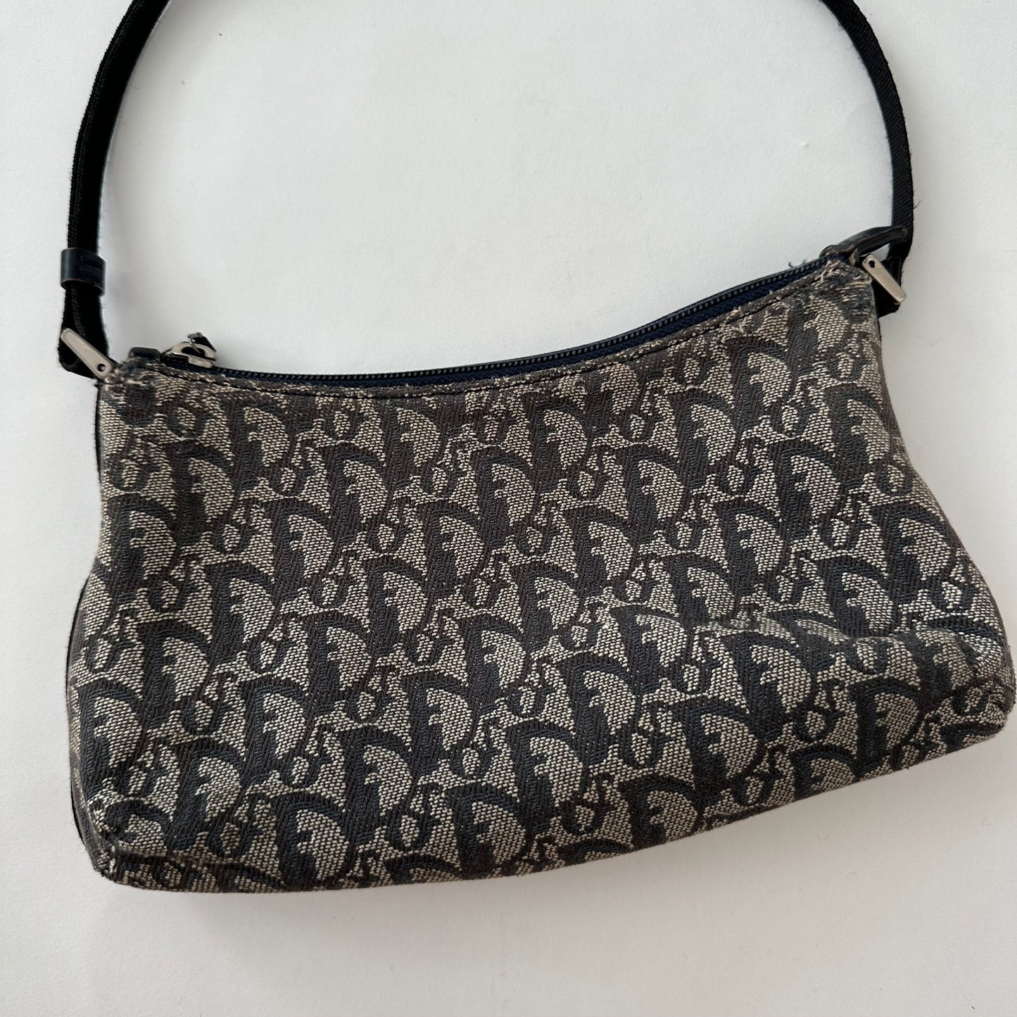 Christian Dior Navy Trotter Monogram Pochette Bag