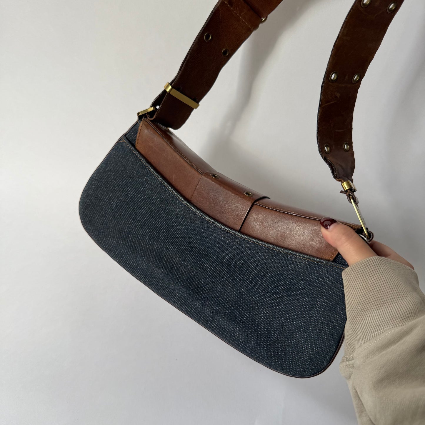 Christian Dior Denim Columbus Shoulder Bag