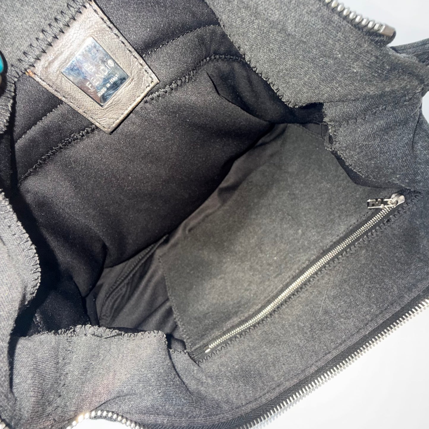 Fendi Gray Wool Mamma Jumbo Baguette