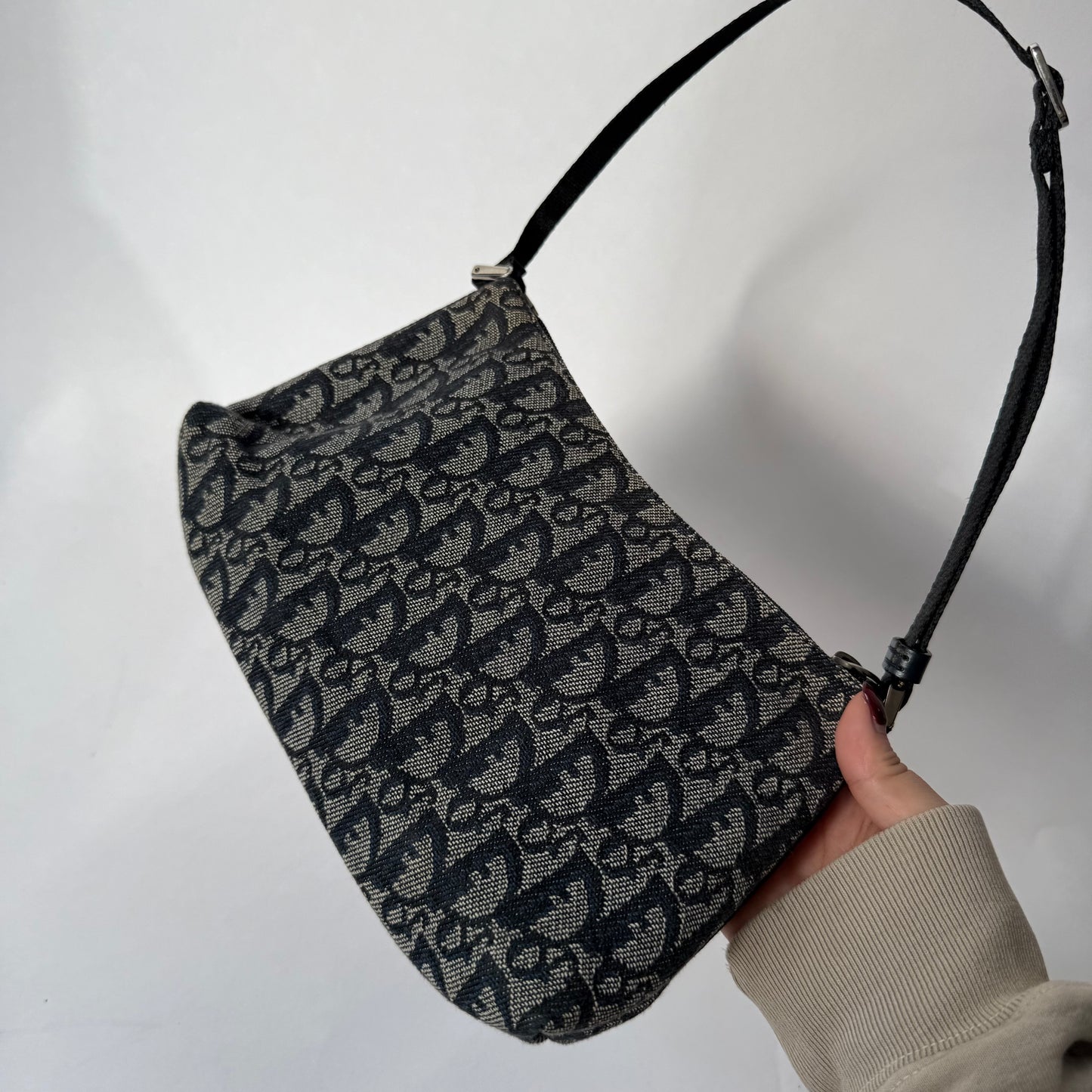 Christian Dior Navy Trotter Monogram Pochette Bag