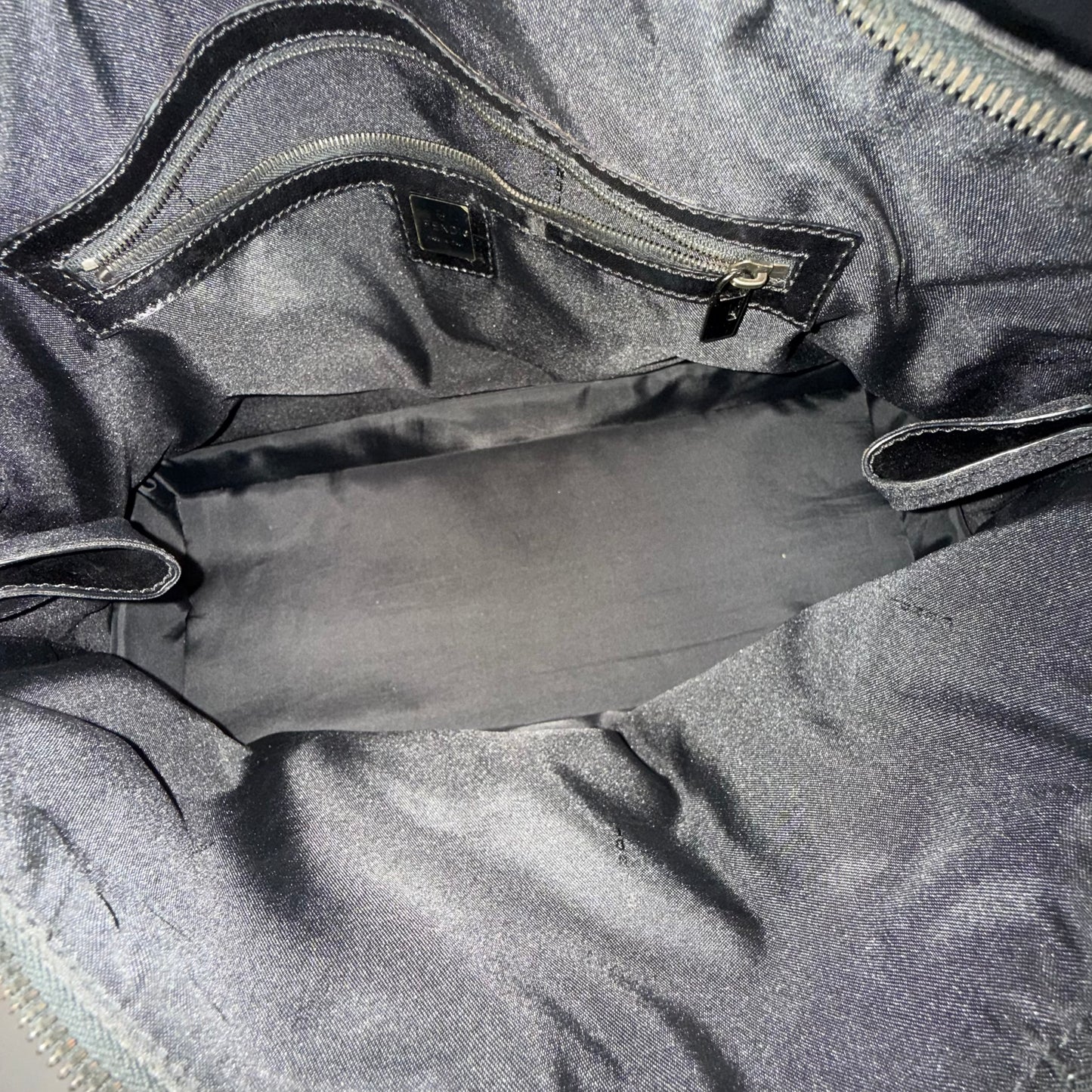 Fendi Black Zucchino Monogram Work Tote Bag