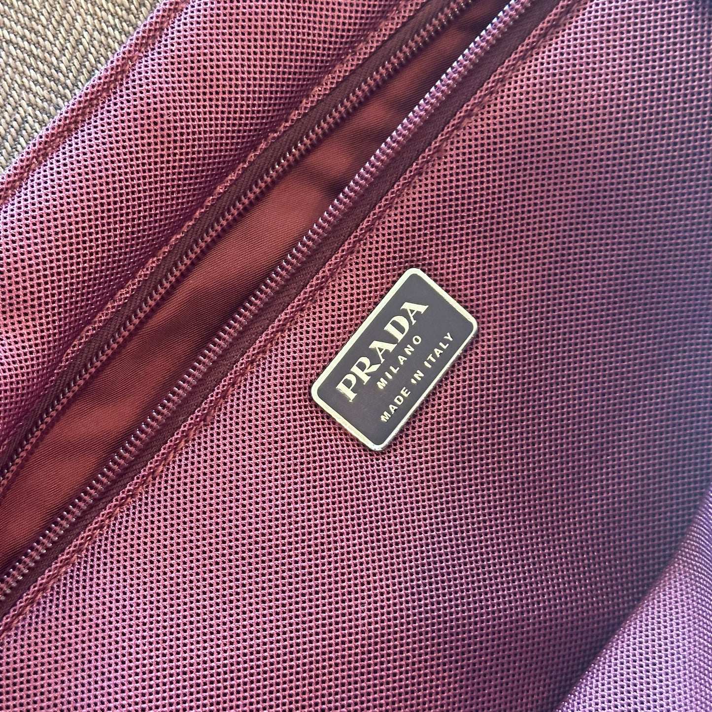 RARE Prada Cream Nylon Jumbo Tote w/ XL Original Towel