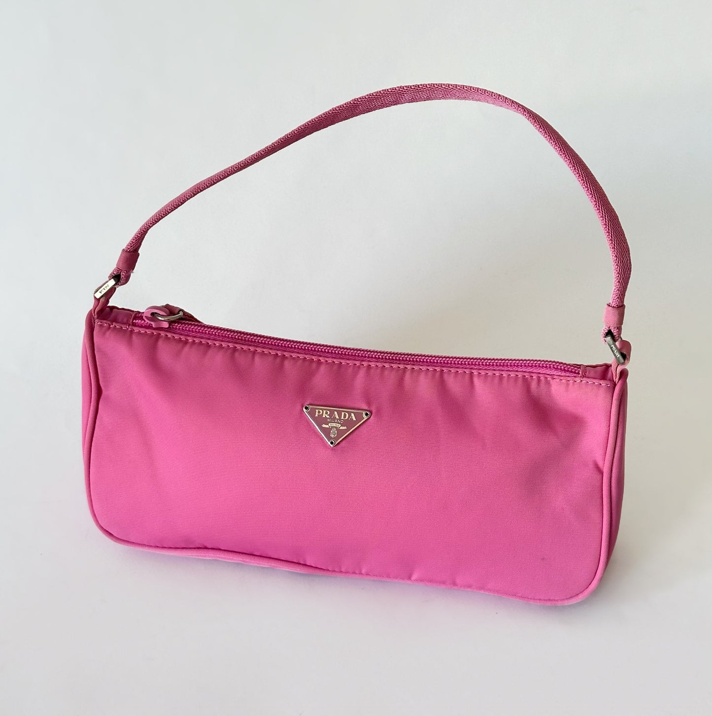 Prada Pink Nylon Pochette Bag