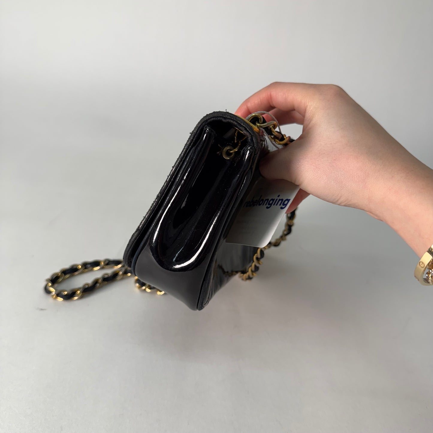 Chanel 2006 Black Patent Leather CC Camera Bag