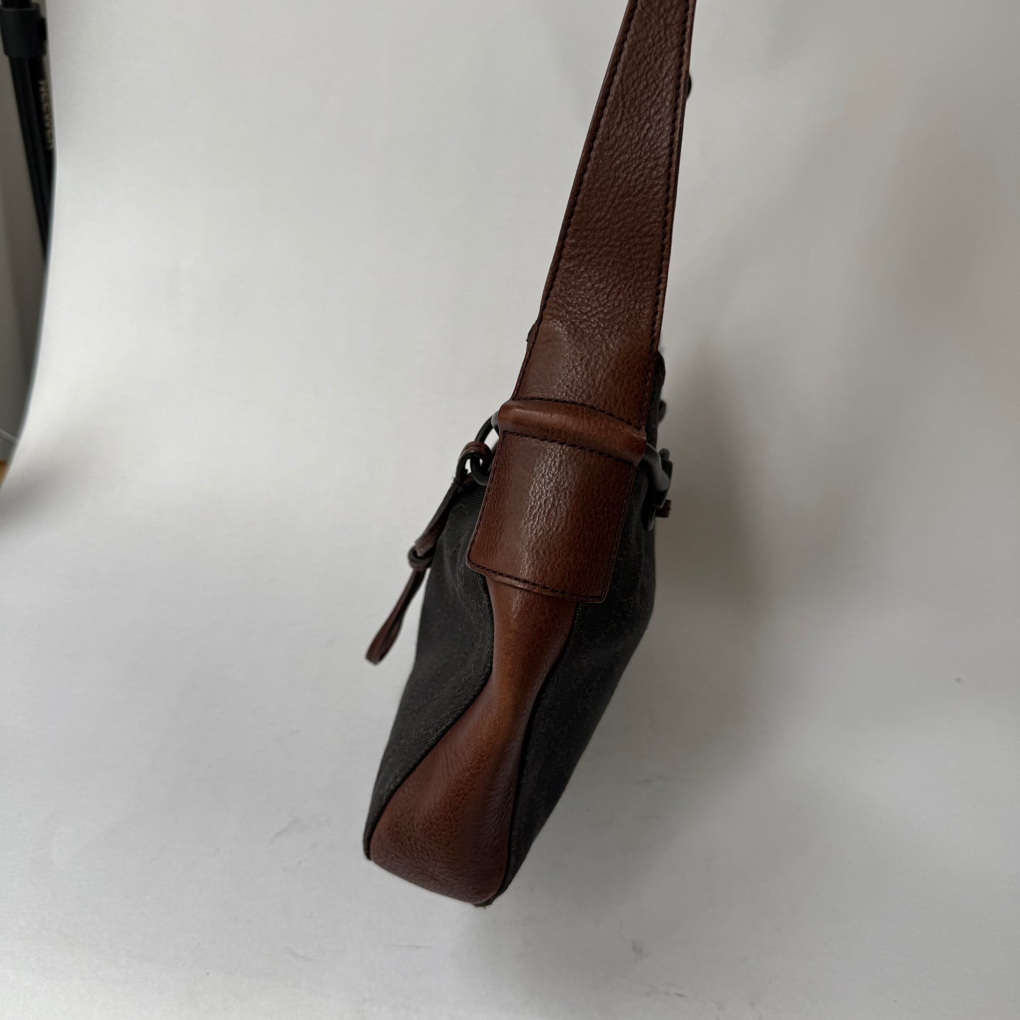 Gucci Brown Monogram Canvas Horsebit Shoulder Bag