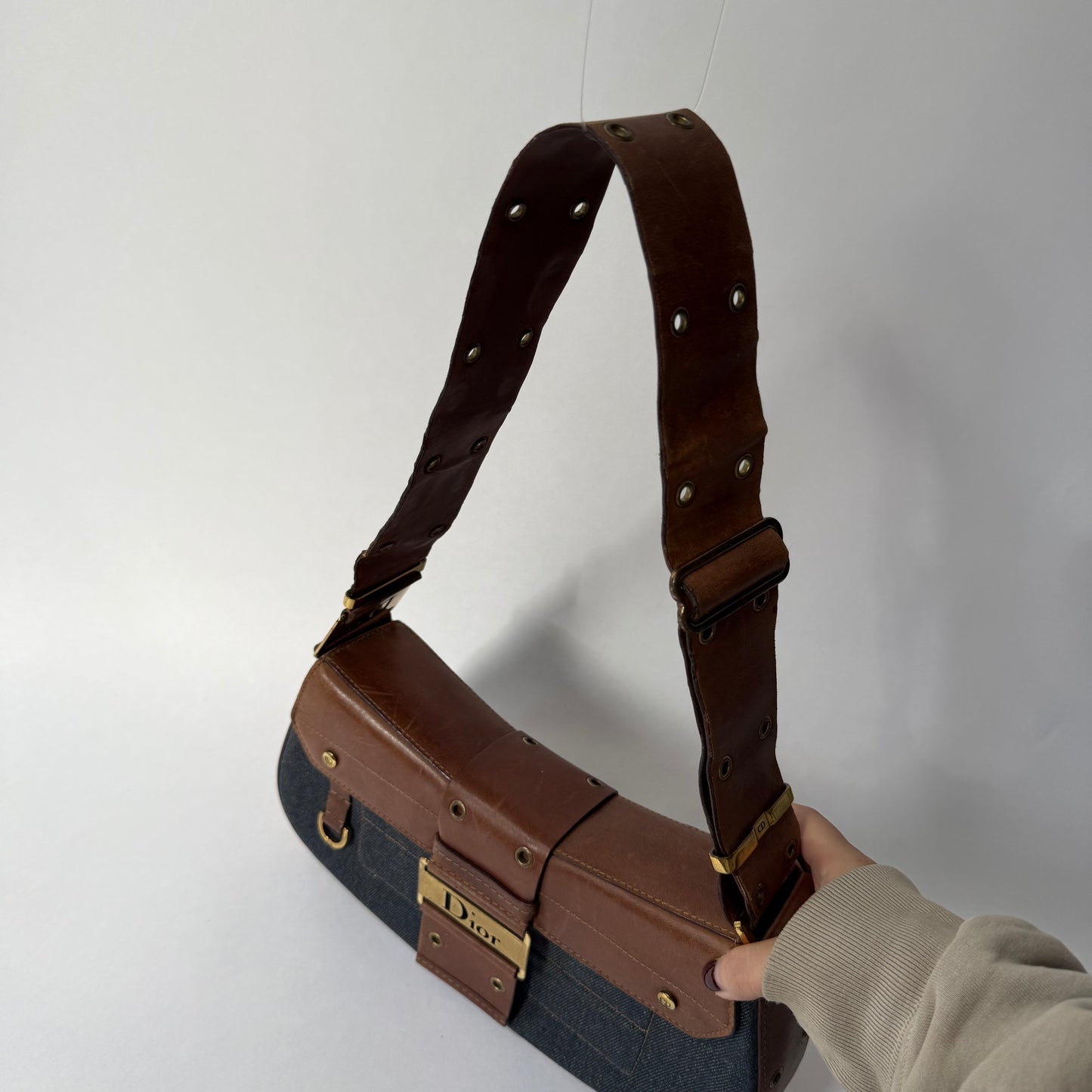 Christian Dior Denim Columbus Shoulder Bag
