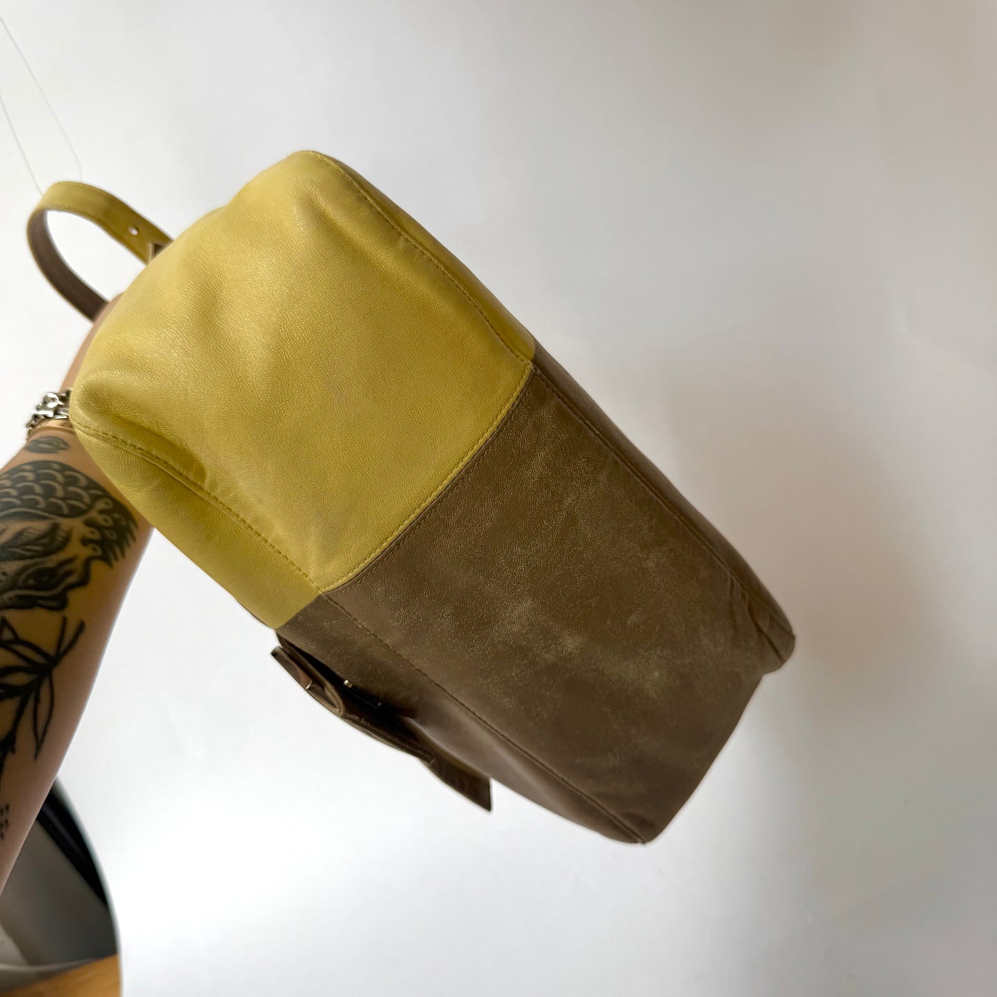 Fendi Colorblock Yellow/Brown Mama Baguette
