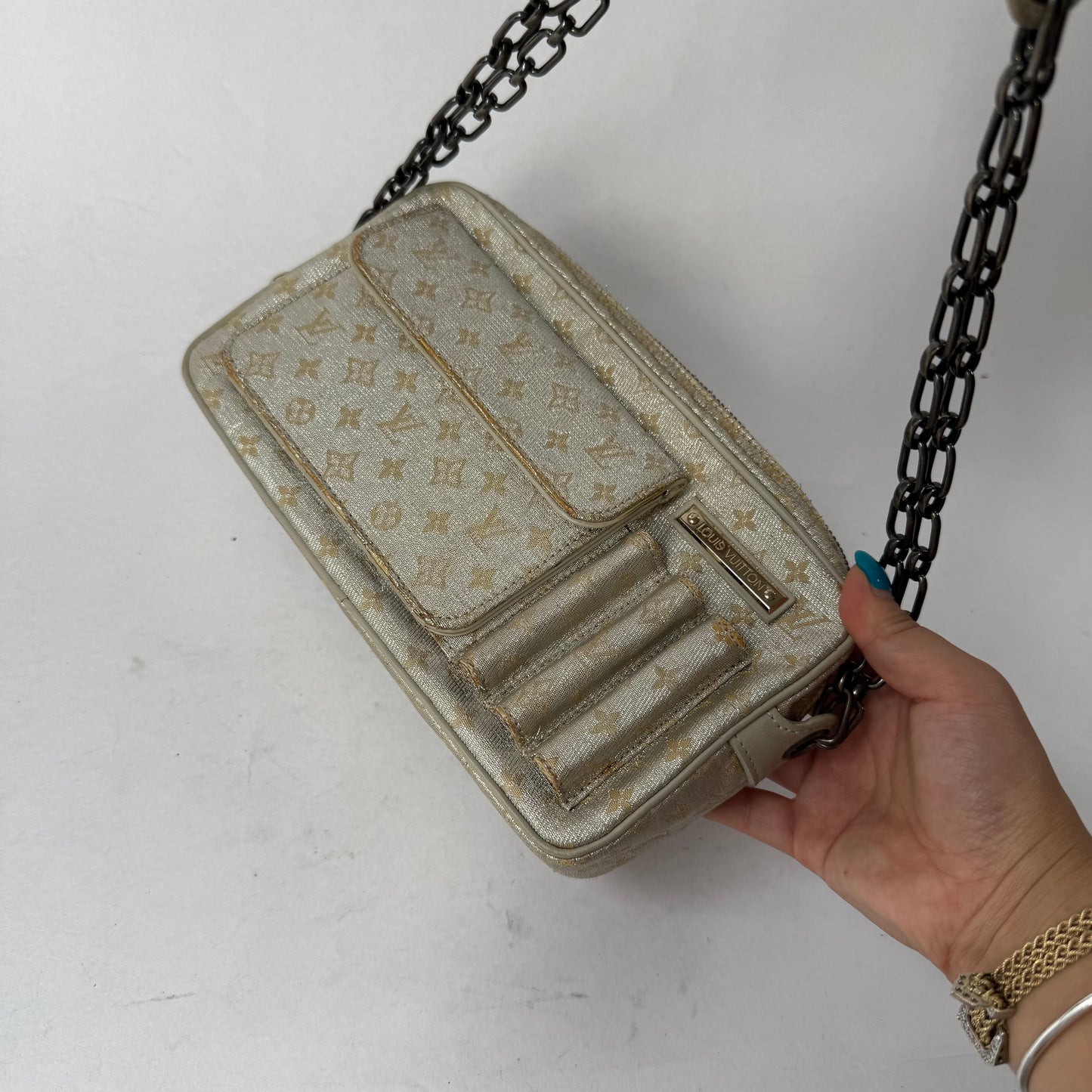 Louis Vuitton Silver Monogram McKenna Shoulder Bag