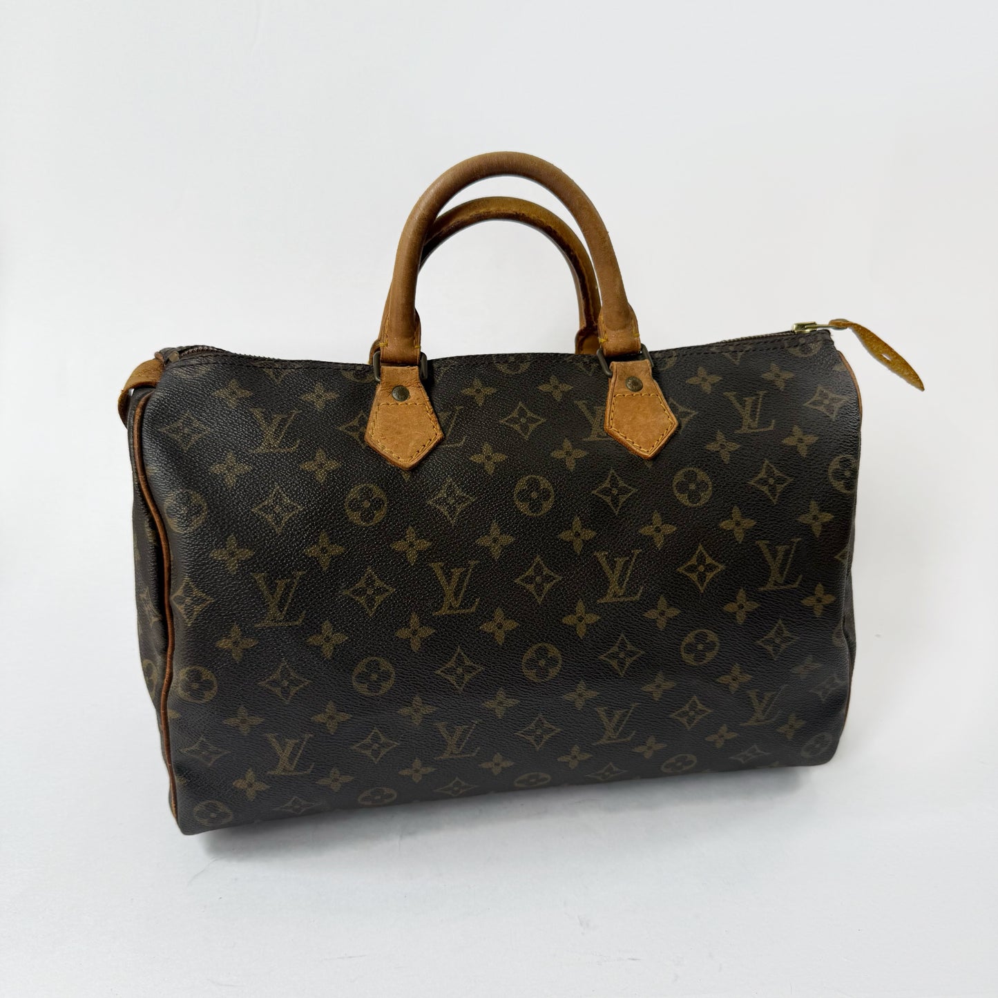 Louis Vuitton Brown Monogram Speedy 35 Boston Bag