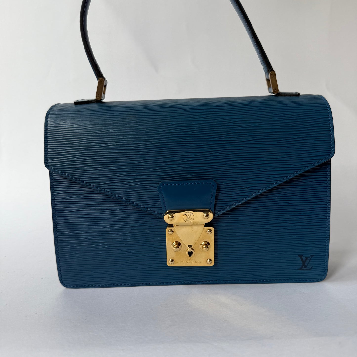 Louis Vuitton Blue Epi Leather Concorde Hand Bag
