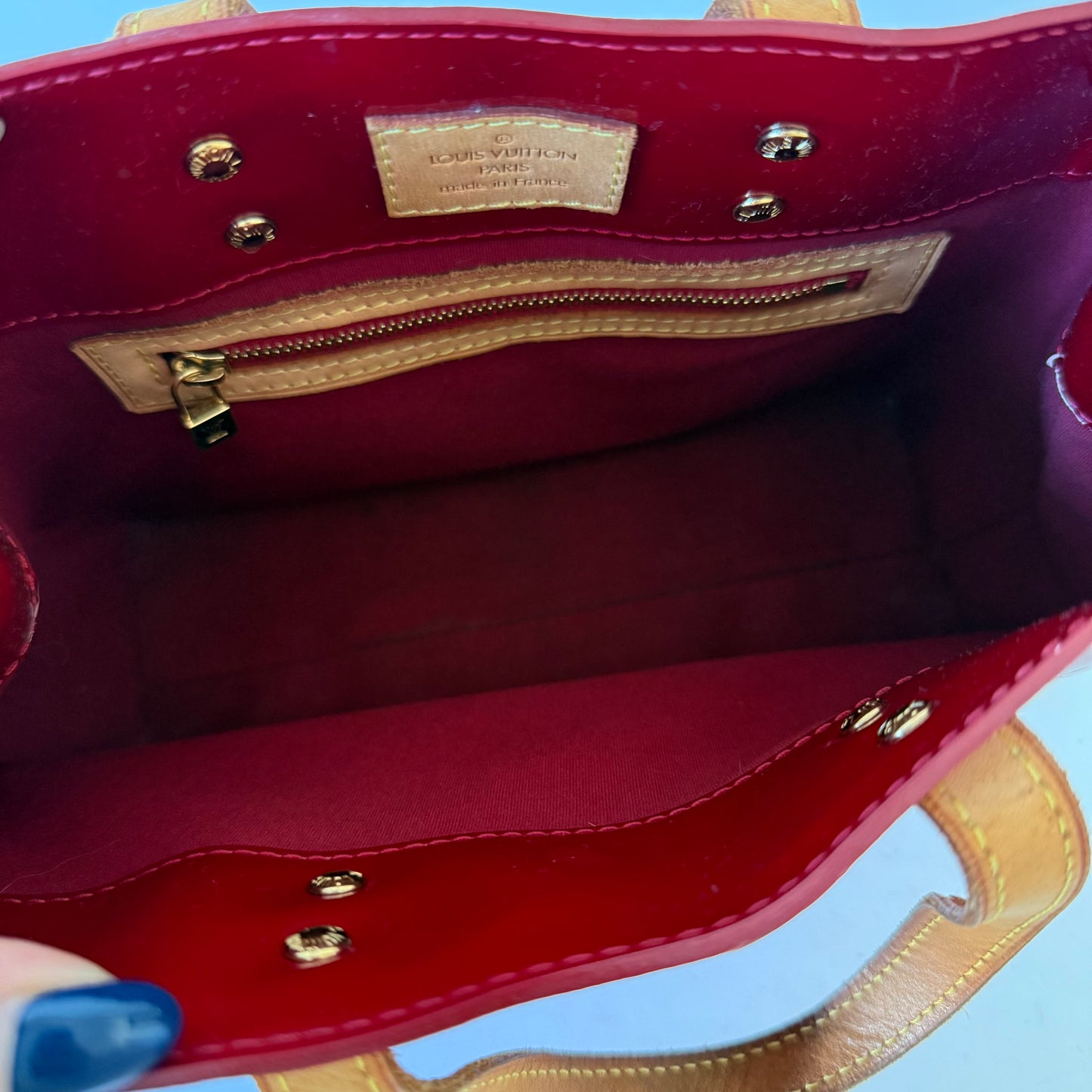 Louis Vuitton Red Vernis Reade PM Mini Tote Bag