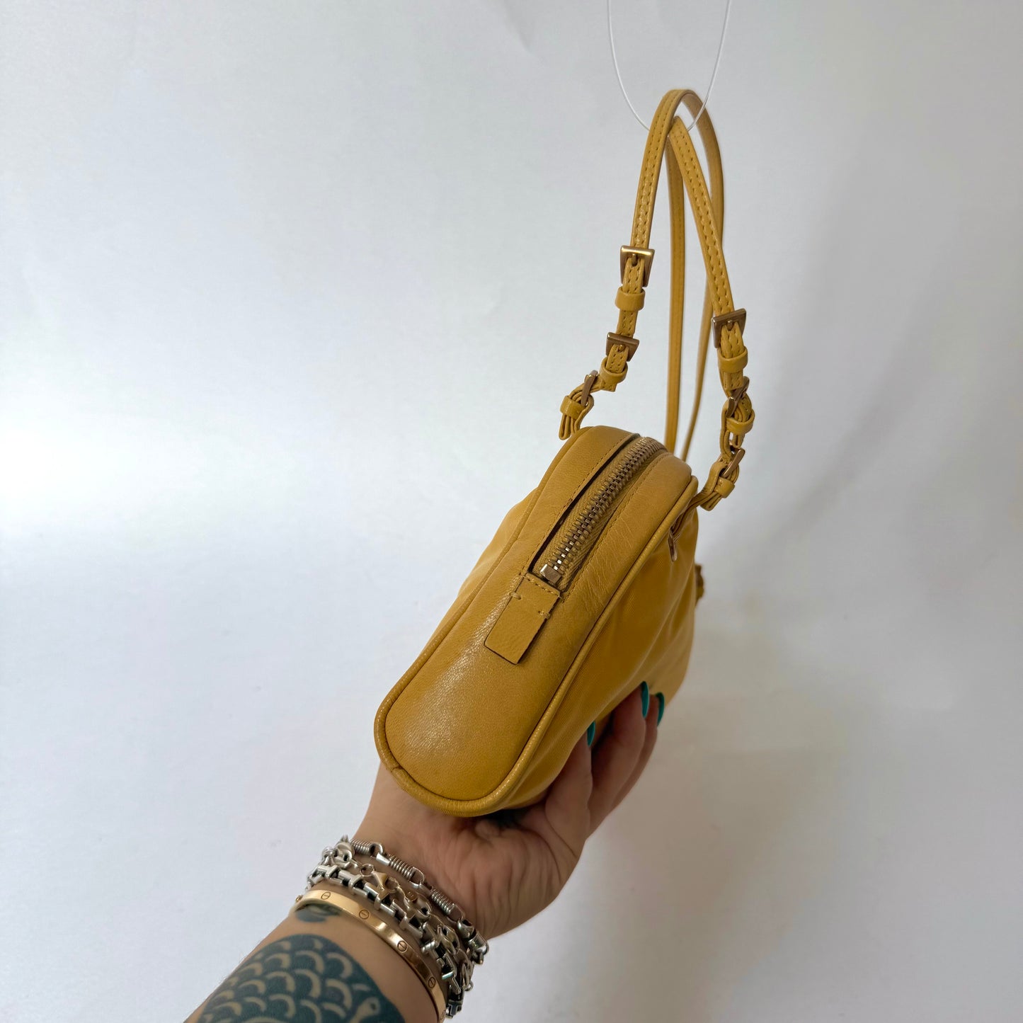 Prada Yellow Nylon Mini Tote Bag