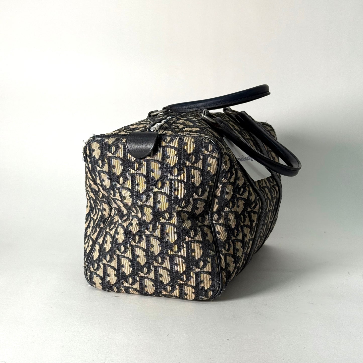 Christian Dior Navy Trotter Vintage Boston Bag