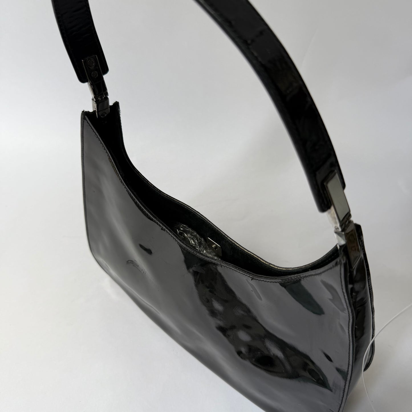 Gucci Black Patent Leather Simple Shoulder Bag