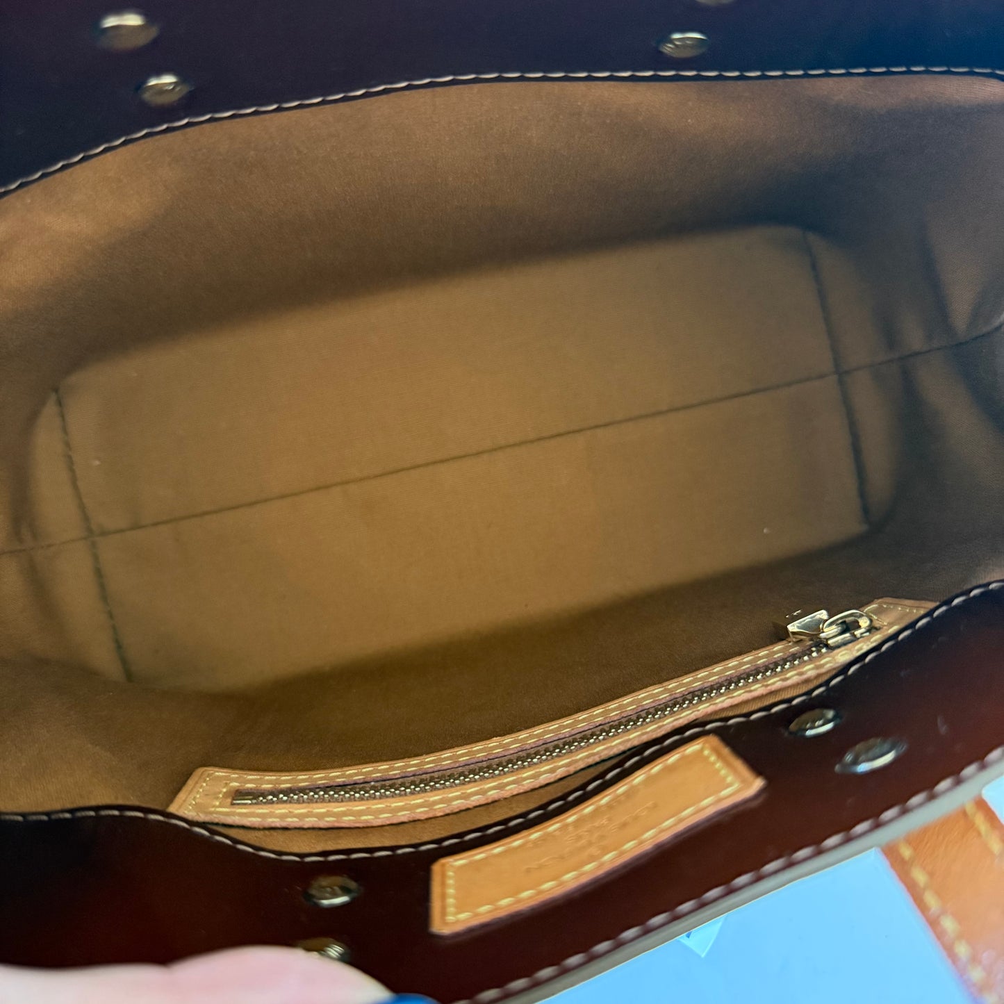 Louis Vuitton Bronze Vernis Patent Leather Reade PM Mini Tote