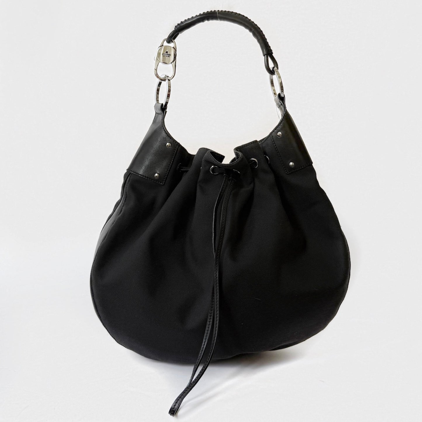Gucci Black Nylon Hobo Shoulder Bag