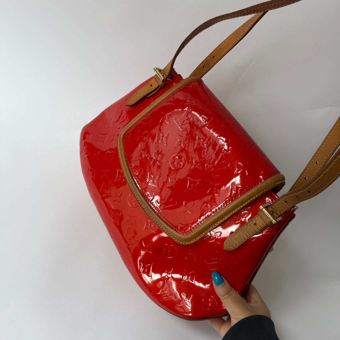 Louis Vuitton Red Vernis Biscayne Bay GM Bag Rouge