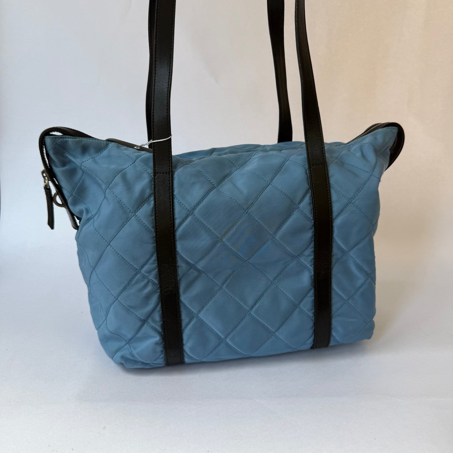 Prada Blue Nylon Woven Long Strap Shoulder Bag