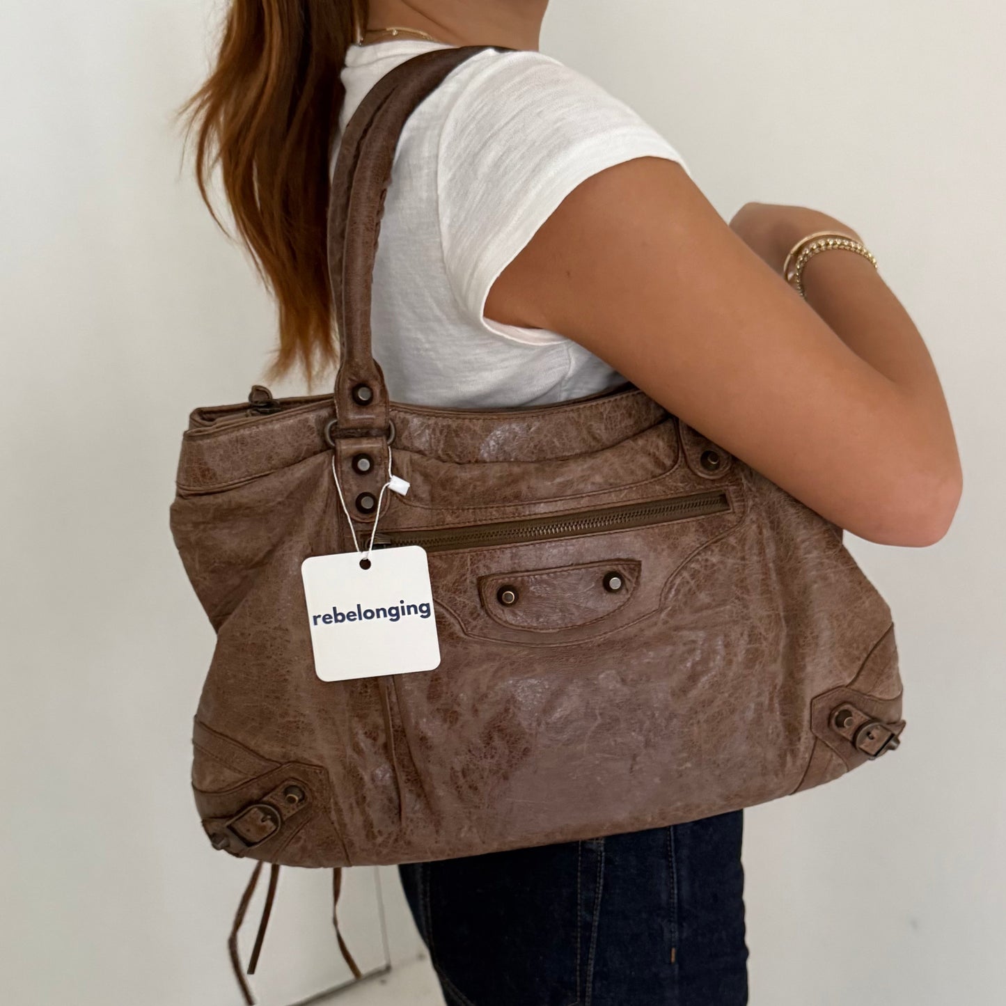 Balenciaga Brown City Shoulder Bag
