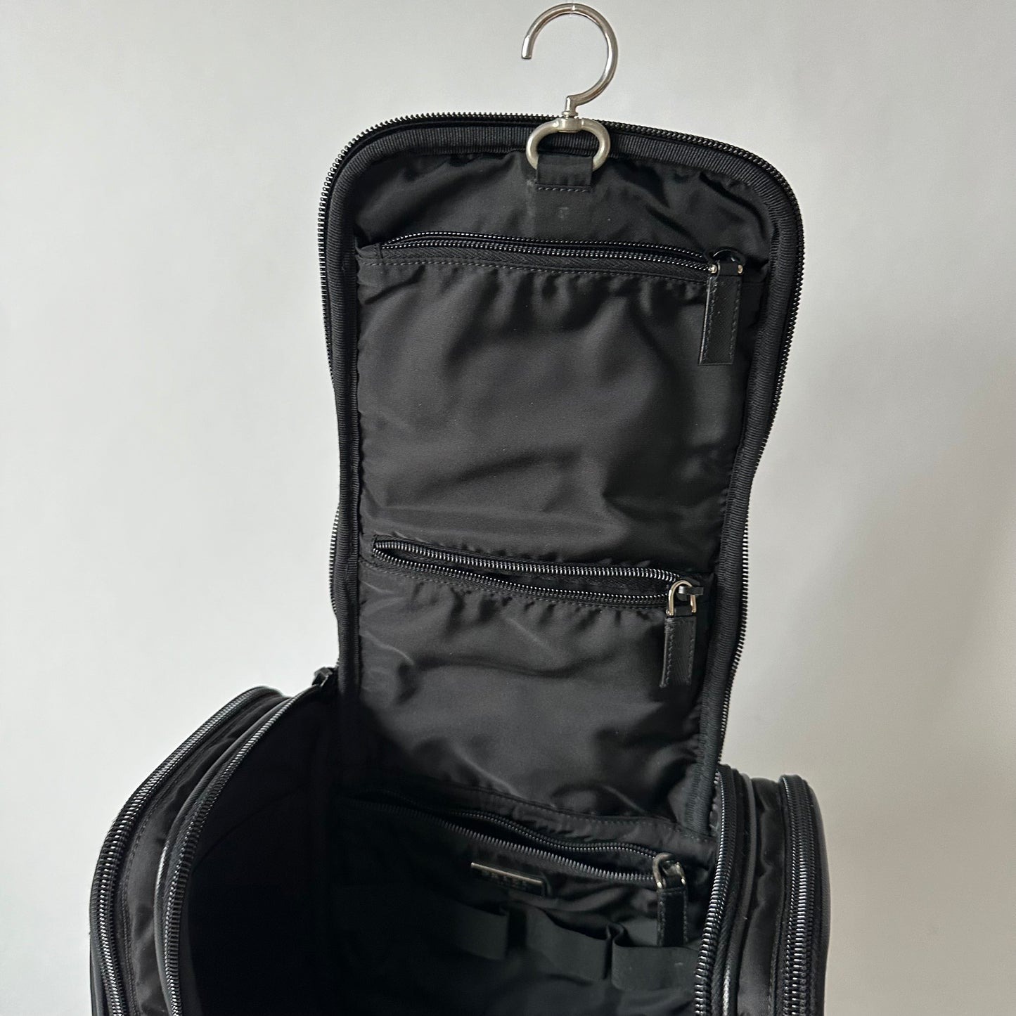 RARE Prada Black Nylon Mini Suitcase Attachment Vanity Bag