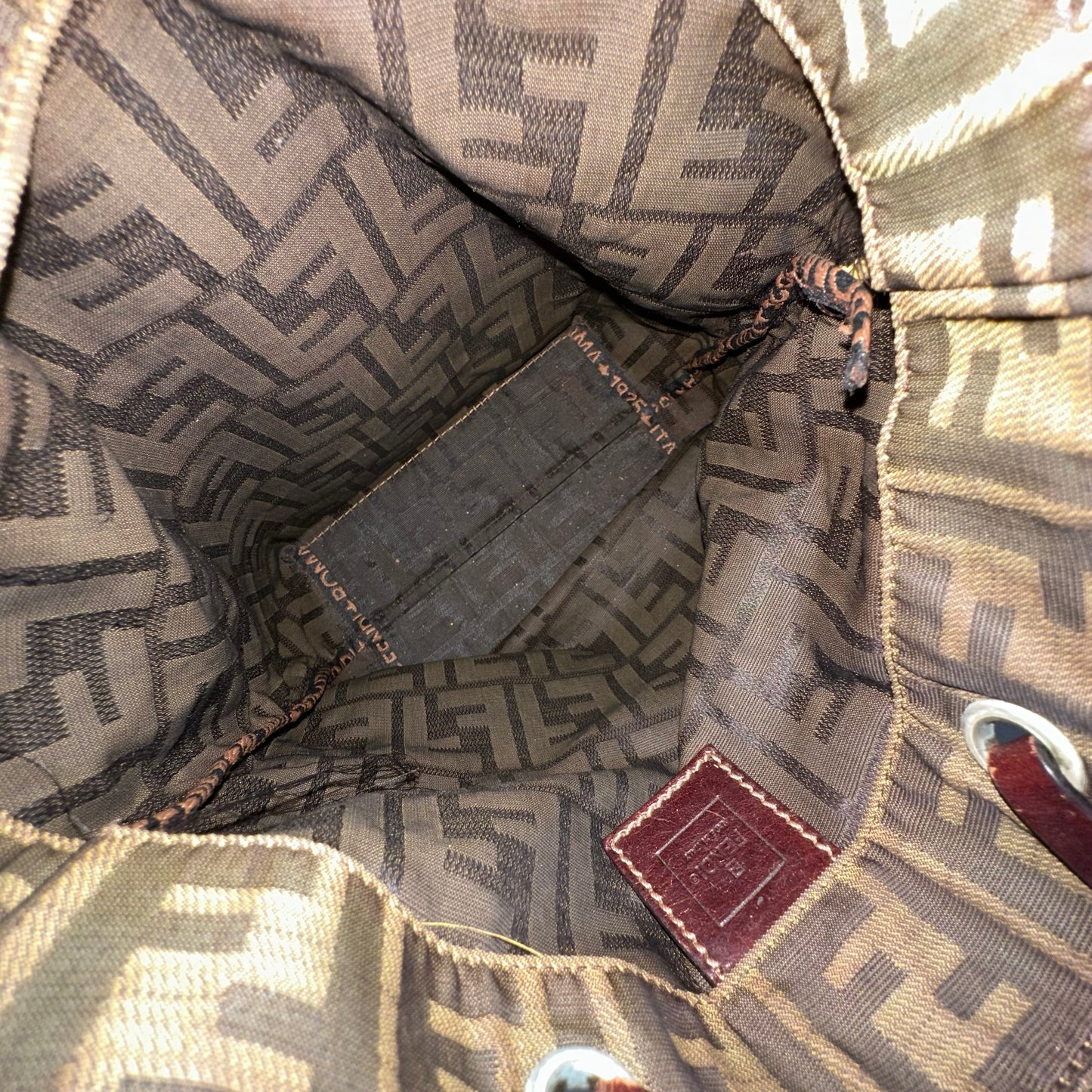 Fendi Brown Zucca Nylon Tote Bag