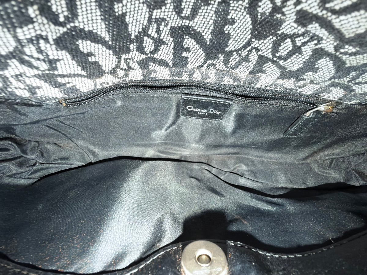 Christian Dior Blue Trotter Monogram Charms Shoulder Bag