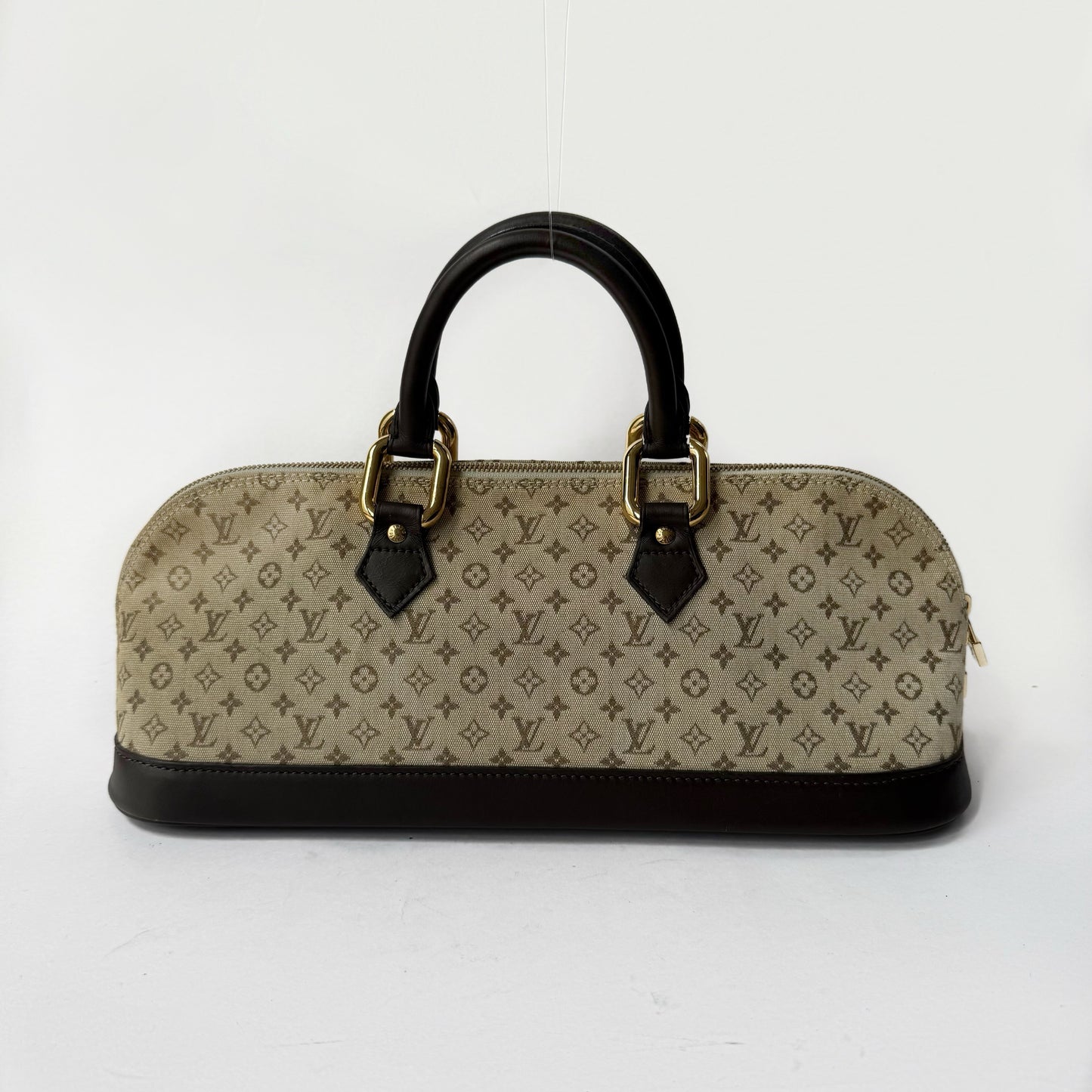 Louis Vuitton Khaki & Brown Mini Lin East West Alma