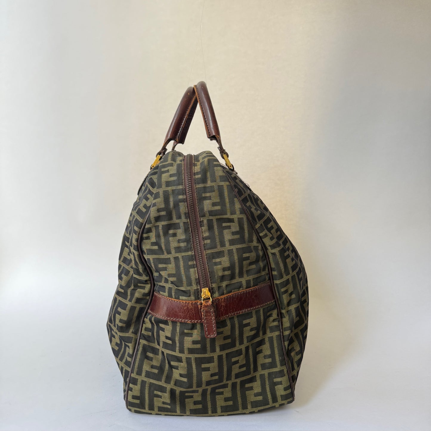 Fendi Brown Zucca Canvas Bowler Bag