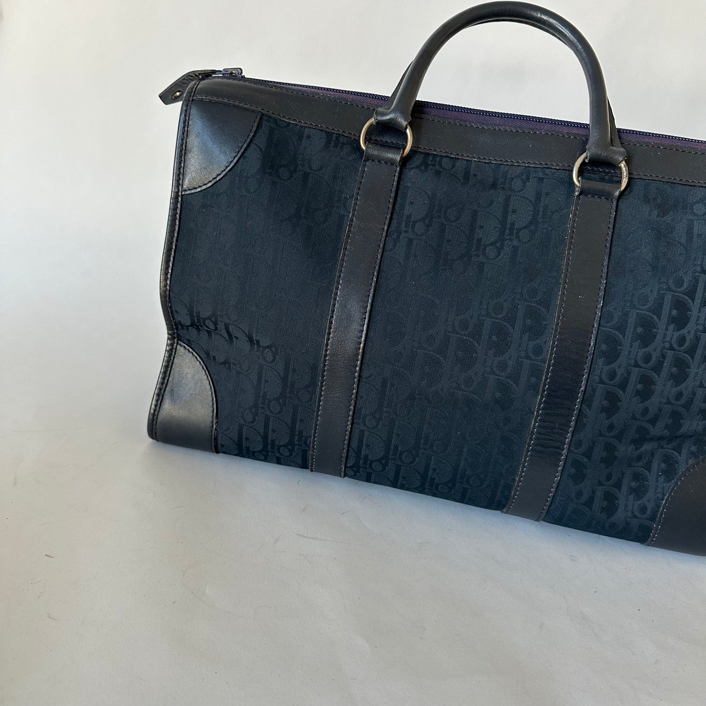 Christian Dior Vintage Trotter Navy Top Handle Bag