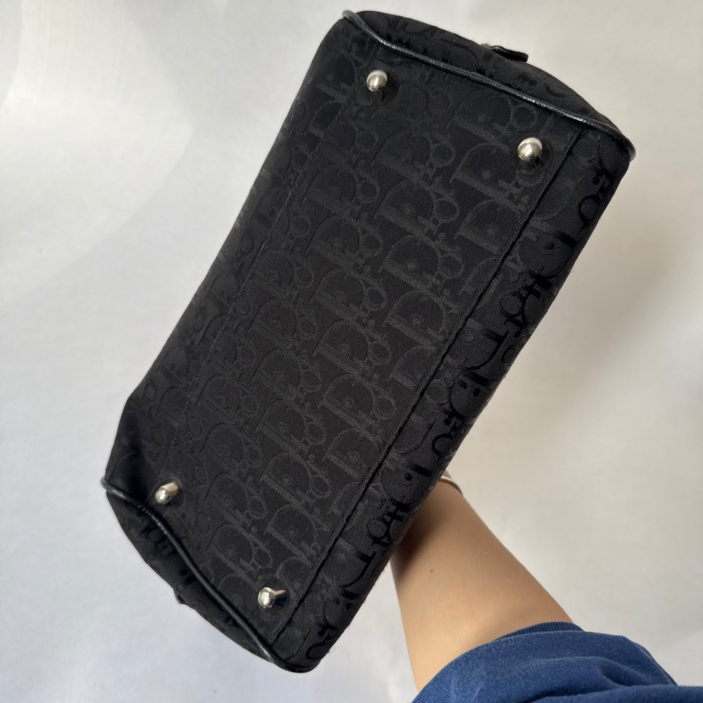 Christian Dior Black Trotter Gambler Dice Bowler Shoulder Bag