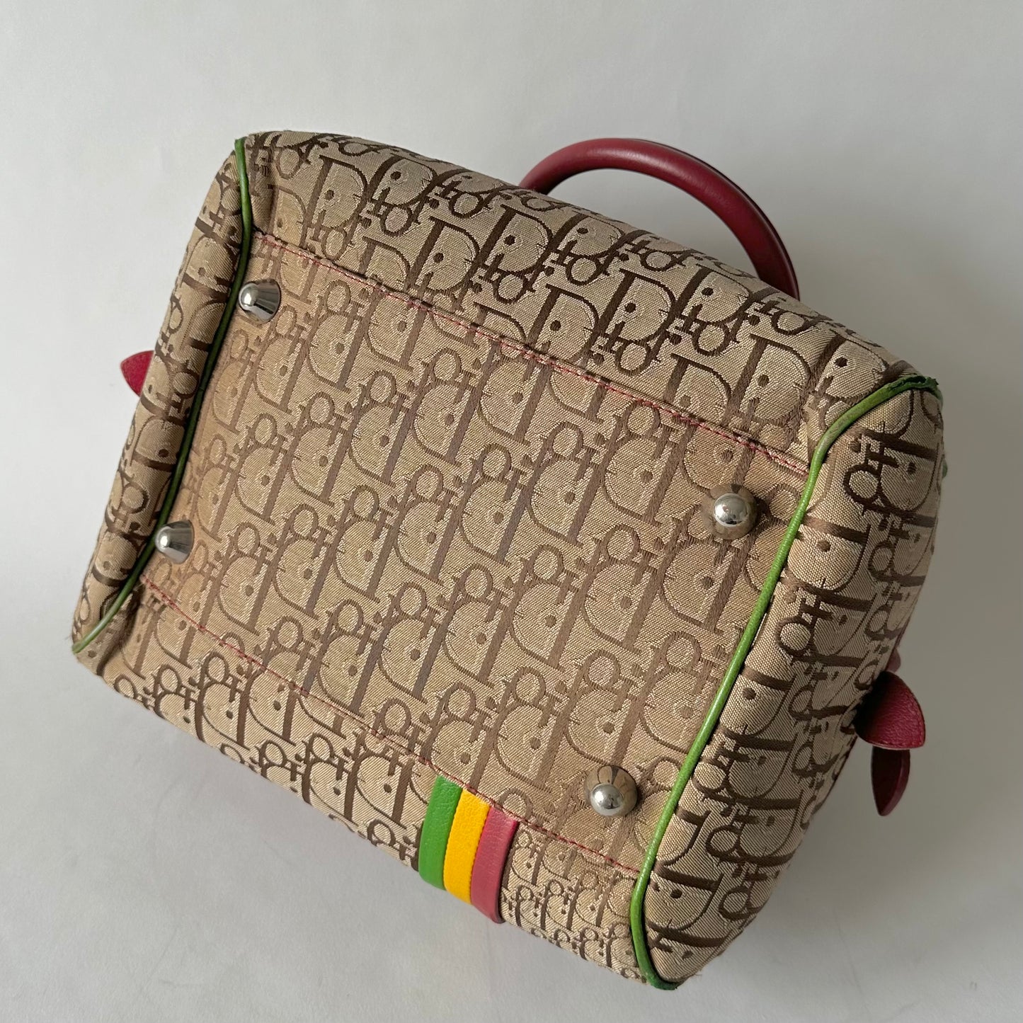 Christian Dior John Galliano Rasta Collection Monogram Trotter Bowler Bag