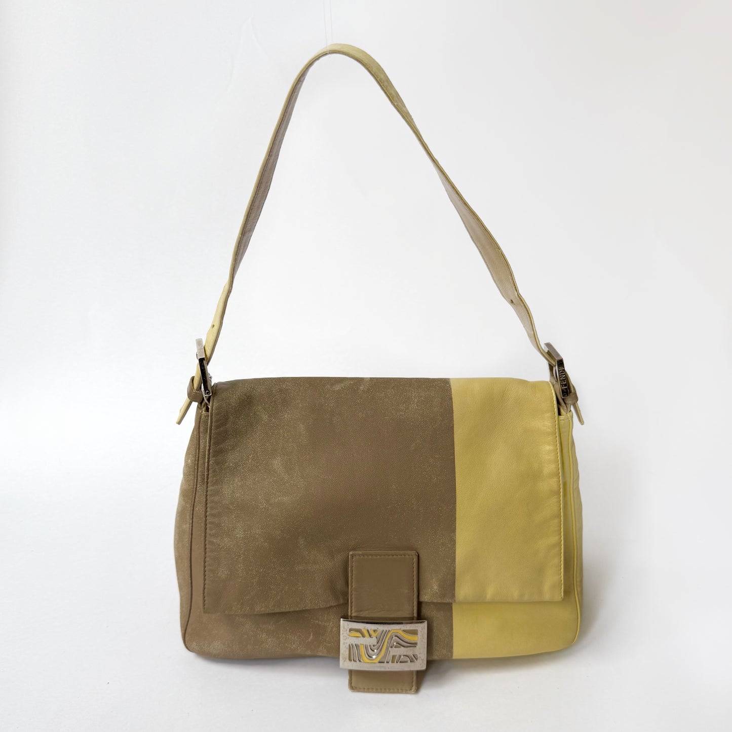 Fendi Colorblock Yellow/Brown Mama Baguette
